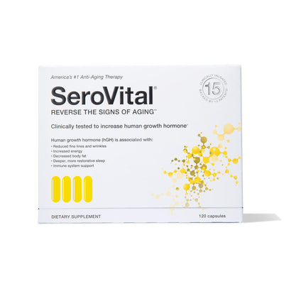 A box of SeroVital anti-aging supplement on a white background