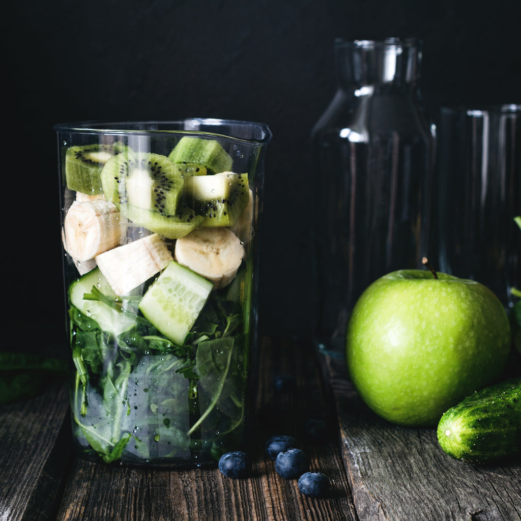 kiwi apple kale spinach banana cucumber