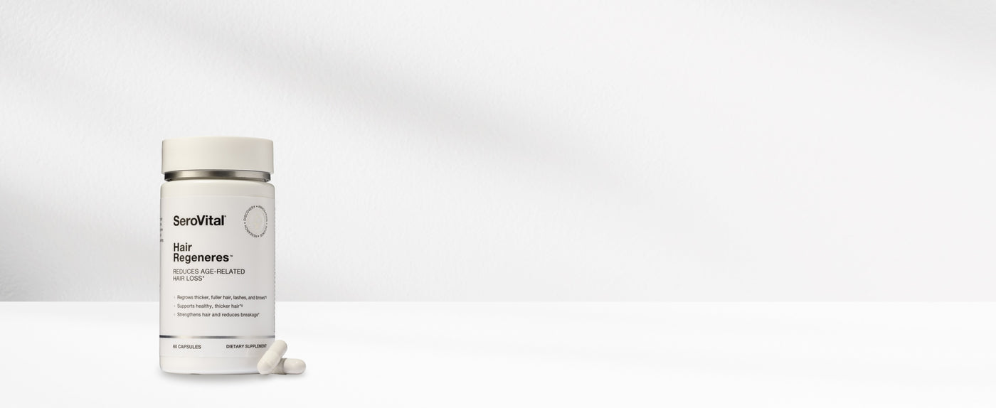 SeroVital hair regenerative cream bottle with packaging on a white background