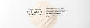 Light-beige colored powder on a white background