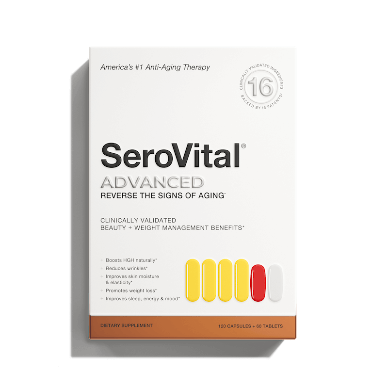 Front view of SeroVital Advanced box on a white background