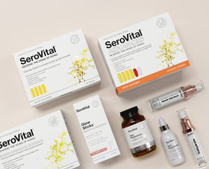 An image of the SeroVital line of anti-aging products displayed on a white background