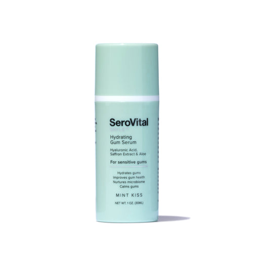 SeroVital Hydrating Gum Serum in a light green pump bottle