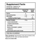 A supplement facts box showing the ingredients contained in SeroVital Rapid Dissolve Powder