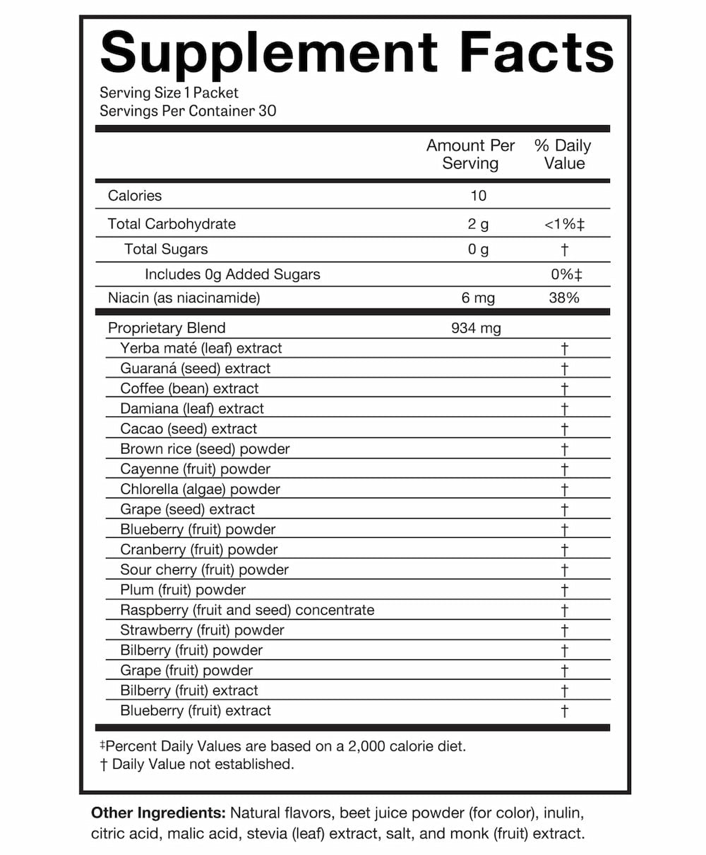 Slim Sips supplement facts