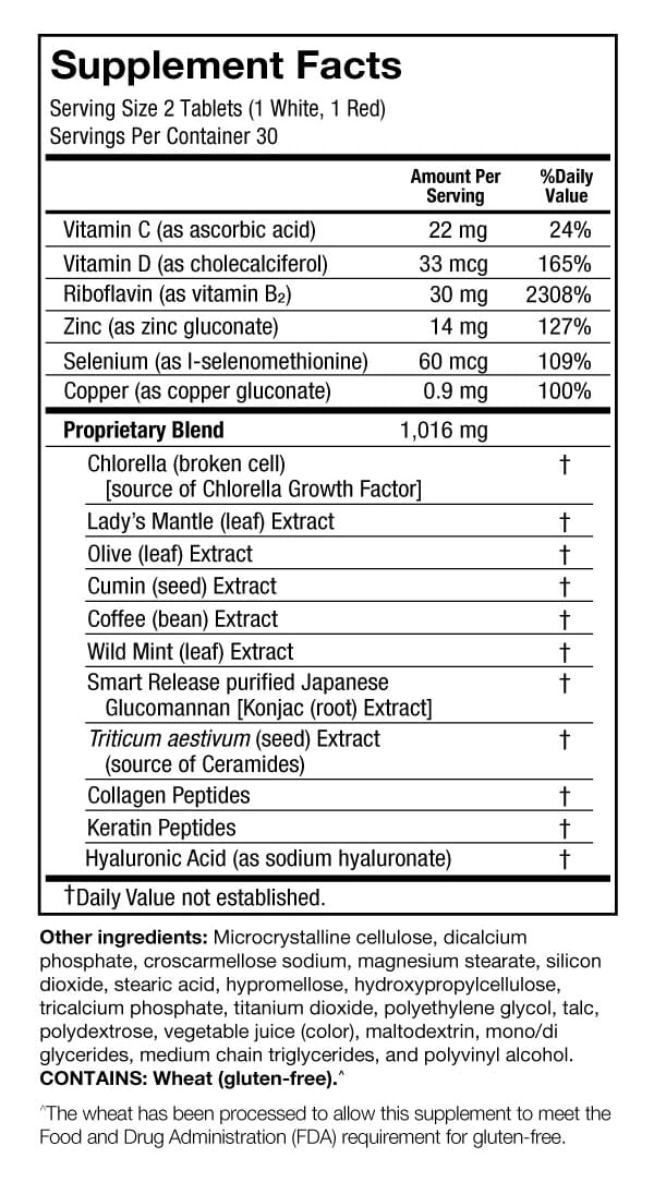 SeroVital Advanced supplement label evening blend